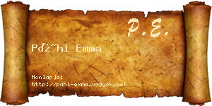 Páhi Emma névjegykártya