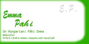 emma pahi business card