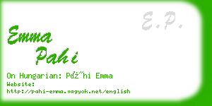 emma pahi business card